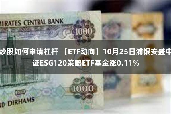 炒股如何申请杠杆 【ETF动向】10月25日浦银安盛中证ESG120策略ETF基金涨0.11%