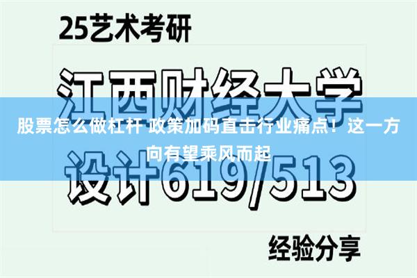 股票怎么做杠杆 政策加码直击行业痛点！这一方向有望乘风而起