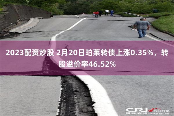 2023配资炒股 2月20日珀莱转债上涨0.35%，转股溢价率46.52%